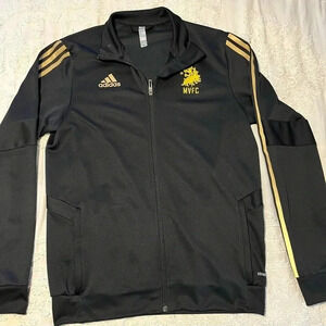 Men's Adidas Black & Gold Strip Full-Zip Jacket